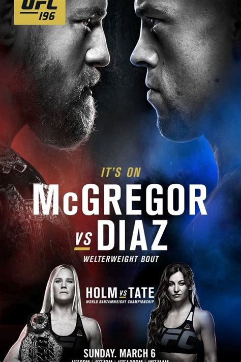 UFC 196 McGregor vs. Diaz, Holm vs. Tate: Time, fight card, .